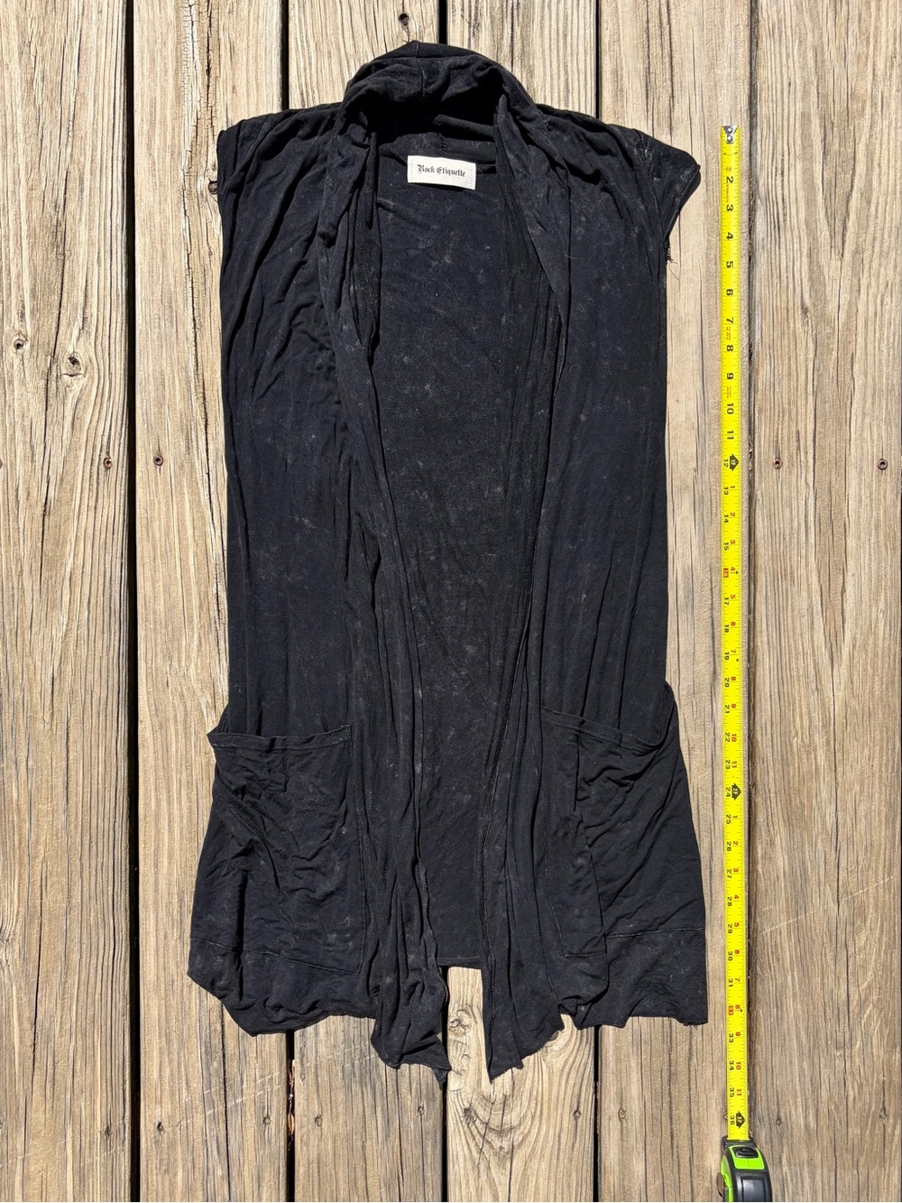 Rock Etiquette Black Open Front Sleeveless Cardigan